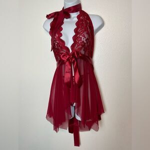 Avid Love Sexy Deep Red Baby Doll with G-String Size 18W